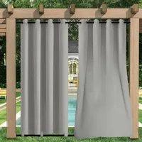 Outdoor Vorhnge Aussenvorhang sen Wasserdicht Winddicht UVschut Gardinen Rasen Sonnenschutz & Sichtschutz Terrasse Vorhnge fr pavillon Hellgrau 1 er B132xH213cm