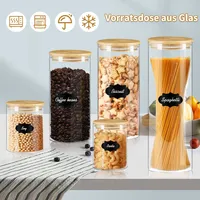 7Magic Vorratsgläser mit Deckel 5er Set, Vorratsdosen Glas Set mit Gummiring, Luftdicht Glasbehälter für Lebensmittellagerung,Gewürzgläser,Vorratsdose