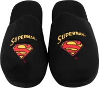 DC Comics Superman Hausschuhe für Herren - Slipper Puschen Schlappen Pantoffeln Schwarz 40-41