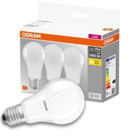 Osram LED Lampe ersetzt 75W E27 Birne - A60 in Weiß 10W 1055lm 2700K 3er Pack