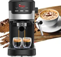 Espresso- und Cappuccino-Kaffeemaschine 1100 Watt, 15 bar, 2 Filter für gemahlenen Kaffee, Schwarz