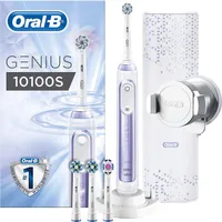 Oral-B Genius 10100S Orchid Purple, Dospelý, Rotujúco-oscilačná zubná kefka, Denná starostlivosť, Gum starostlivosť, Jemný, Bielenie, Purpurová, 10500 pohybov za minútu, 4 x 30 sec