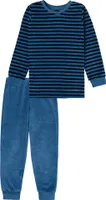 Schiesser Kleinkinder Jungen Schlafanzug lang blau 104