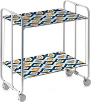 DON HIERRO - Servierwagen, klappbar, 2 Böden, grauem Rahmen. BAUHAUS