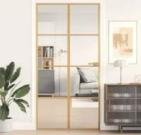 Prolenta Premium - Drzwi wewnętrzne Slim Golden 102,5x201,5 cm szkło hartowane i aluminium