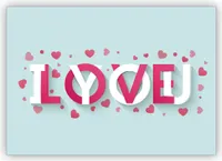 Romantische Typo Liebesskarte, Valentinskarte: I love you
