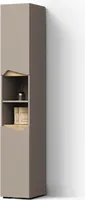 Livinity Badschrank Timavo, 30 x 180 cm mit Türen, und offenen Fächern, Greige/Grau