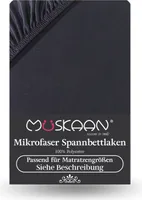 Mikrofaser Spannbettlaken 180x200 cm - 200x200 cm Betttuch Laken schwarz