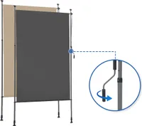 Grandekor Senkrechtmarkise Außen Vertikalmarkise, Außenrollo Balkonrollo Mit Handkurbelbetrieb, Seitenzugrollo UV- und wetterfest, Sichtschutz Sonnenschutz für Balkon Terrasse, 120x270cm Anthrazit