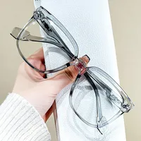 PACIEA Lesebrille Anti Blaulicht Klassisch Quadratisch Vollrandrahmen Federscharnier Anti-Müdigkeit Grau +150