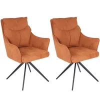 Casa Dolce Esszimmerstuhl VITALIJA, 2er Set, Braun, Polsterung, 360° drehbar, 120 kg belastbar