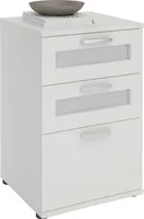 Nachttisch für Boxspringbetten Nachtschrank Nachtkommode MARIKE in weiß, mit 3 Schubladen