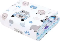 Blue Safari & Blue Minky Neugeborene Decke 55x75cm