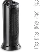 Heizlüfter TFC 19 E – Heizleistung 1200 W / 2000 W – Heizung mit Thermostat, Raumgröße 24 m² bis 60 m³, Oszillationsfunktion 70°