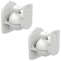 deleyCON 2x Universal Lautsprecher Wandhalterung Halterung Boxen Halter Schwenkbar + Neigbar bis 3,5Kg Deckenmontage + Wandmontage - Weiß