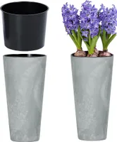 Donica Doniczka Ogrodowa Wysoka Okrągła Do Domu Ogrodu Efekt Betonu 28,6 Cm
