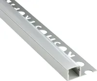 T77 LED Alu Fliesenprofil 10mm silber 2m milky