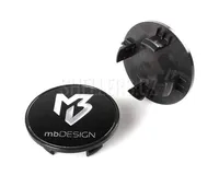 Stredový kryt zliatinového kolesa Ø 48/65 mm, mbDesign, čierny matný, strieborné logo