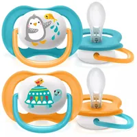 AVENT Ultra Air Animals cumlík, 6-18m - Tučniak/Želva, modrá, oranžová