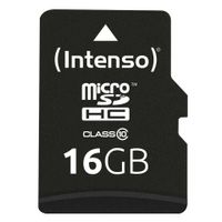 Intenso Class 10 - Flash paměťová karta ( včetně adaptéru microSDHC/SD ) - 16 GB - Class 10 - microSDHC