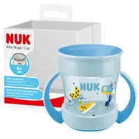 NUK Mini Magic Cup Trinklernbecher | auslaufsicherer 360°-Trinkrand | ab 6 Monaten | praktische Griffe | BPA-frei | 160 ml | blauer Marienkäfer