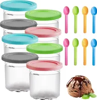 8 x Eiscreme Behälter mit Deckel für Ninja Eismaschine,Eiscreme Aufbewahrungsbehälter,kompatibel,Eismasc