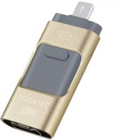 SOONTEC 64 GB 3.0 USB-Stick Memory Stick 3 in 1 MICRO USB / USB / Lightning für iPhone (Gold)