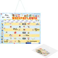 Navaris abwischbarer Wochenplan magnetisch 40 x 32cm - mit 98 Magneten und Stift - individualisierbare Magnettafel Familienplaner Wochenplaner Deutsch