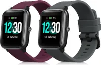 kwmobile 2x Sportarmband kompatibel mit Willful Fitnesstracker / Smartwatch Armband - Fitnesstracker Band Set aus TPU Silikon