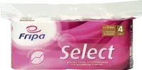 Fripa 1040801 Toilettenpapier Select - 4-lagig, geprägt, hochweiß, 8 Rollen à 160 Blatt