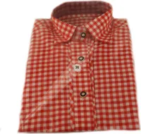 Trachtenbluse in rot - Damenhemd kariert - Gr. 44
