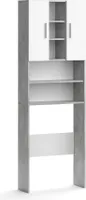 Vicco Waschmaschinenschrank Luis, 190 x 64 cm, Beton/Weiß