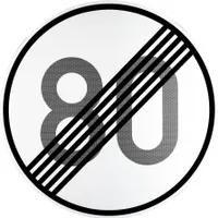 ORIGINAL Verkehrszeichen 278-80 * Ende der zulässigen Höchstgeschwindigkeit 80 km/h * 600 mmØ nach StVO und RAL-Gütebedingungen Verkehrsschild Schild Strassenschild Verbotsschild Straßenzeichen