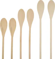 6x Kochlöffel Holzkochlöffel Pfannenwender Küchenhelfer Set Rühr-Löffel Holz