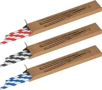 30 zweifarbige Trinkhalme aus Pappe / 3 verschiedene Farben