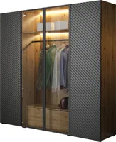 Kleiderschrank mit Schubladen TILO 200 eiche artisan / anthrazit / schwarz