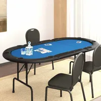 vidaXL Skládací pokerový stůl pro 10 hráčů Modrý 207x106x76 cm