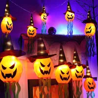3M 5szt Halloweenowe dekoracyjne światła sznurkowe na zewnątrz, lampa na Halloween, światło na Halloween, światła w kapeluszu czarownicy, światło z dyni LED Halloween Party Dekoracja ogrodu