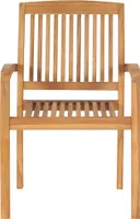vidaXL Garten-Essstühle 2 Stk. Stapelbar Teak Massivholz