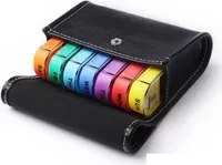 EWANTO Tablettenbox Pillendose Medikamentenbox in schwarz...