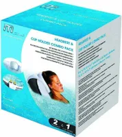 2 Nackenkissen+Getränkehalter Mspa Whirlpool Kopfkissen Kopfstützen Premium SET
