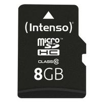 SD MicroSD Card  8GB Intenso Class10 inkl. SD Adapter