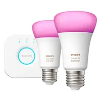 Philips Hue Bluetooth White & Color Ambiance LED E27 75W 800lm Doppelpack inkl. Bridge