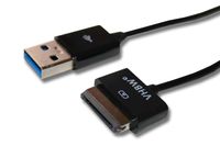 vhbw 1x USB Kabel kompatibel mit Asus Eee Pad Transformer TF201, TF300, TF300T Tablet - Datenkabel (Standard-USB Typ A) 2in1 Ladekabel, 100cm Schwarz