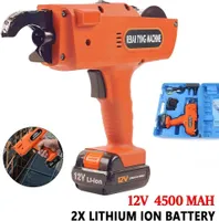 Elektrische Rebar Bindemaschine 8mm-34mm Automatische Drahtbindemaschine Rebar Tying mit 3 Bindedrahtrollen mit 2 Akku+Ladegerät