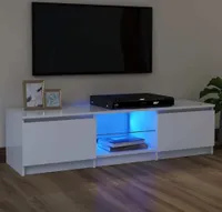 TV skrinka s LED svetlami biela 120x30x35,5 cm