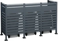 Westmann kovový kryt na odpadkový koš Planum 3x240 L antracit 250x90x150 cm
