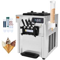 VEVOR Kommerzielle Eismaschine 18–28 L/h, 3 Geschmacksrichtungen, Italienische Eismaschine, 2 x 5,5 L Trichter, LCD-Panel, Automatische Vorkühlung, Reinigung, für Joghurt, Kaffee, Snackbar, Restaurant