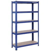 Regał magazynowy 150 cm 5 półek stal MDF 130 kg Niebieski