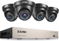 ZOSI FHD Video Überwachungssystem 8CH H.265+ 1080P DVR mit (4) 2MP Außen Dome Überwachungskamera ohne Festplatte